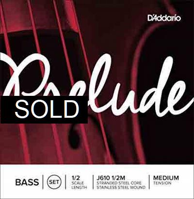 D Addario Prelude Bass J610 1/2 Medium Set
